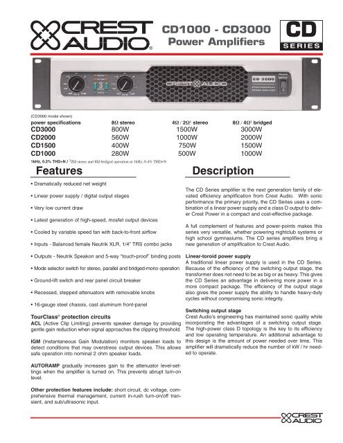 CD3000 Power Amplifiers - Crest Audio