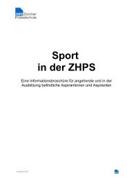 Informationen zum Sport in der Zürcher Polizeischule ZHPS