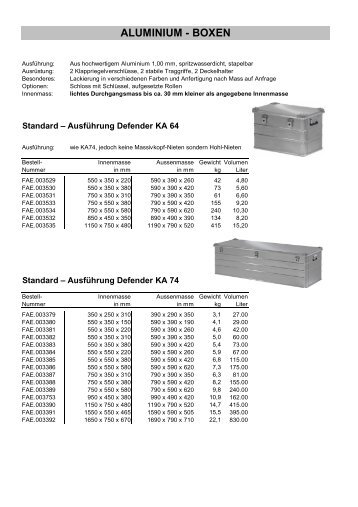 ALUMINIUM - BOXEN