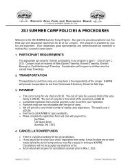2013 SUMMER CAMP POLICIES & PROCEDURES - KAPRB