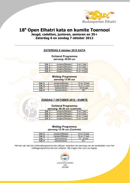18e Open Elhatri kata en kumite Toernooi