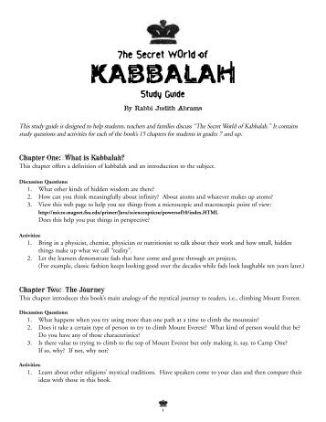 The Secret World of Kabbalah - Kar-Ben Publishing