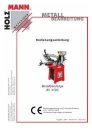 Bedienungsanleitung MetallbandsÃ¤ge BS 370G - karch-maschinen