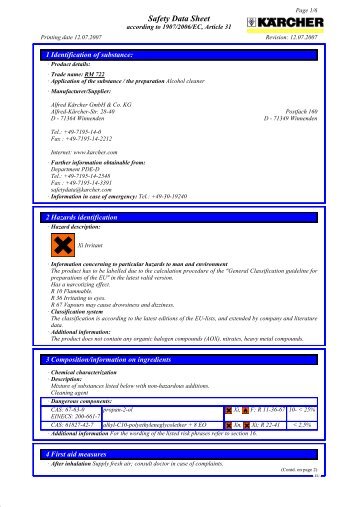 Safety Data Sheet - KÃ¤rcher