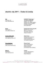 electric city 2011 – Clubs & LineUp