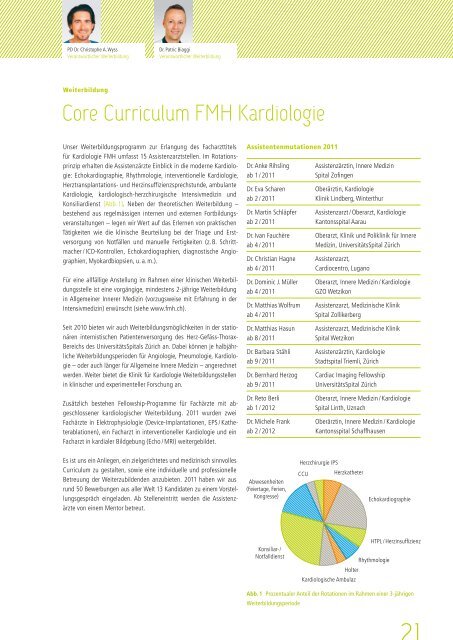 Jahresbericht der Klinik - Klinik fÃ¼r Kardiologie - UniversitÃ¤tsSpital ...