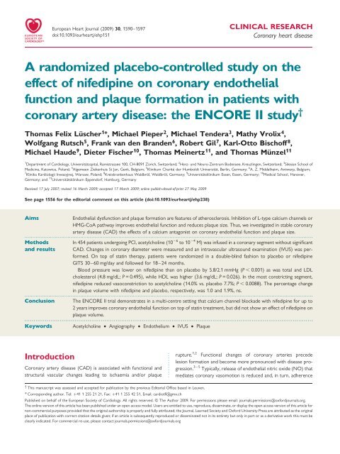 A randomized placebo-controlled study on the effect of nifedipine on ...