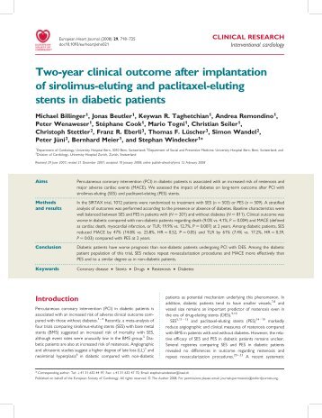 Two-year clinical outcome after implantation of sirolimus-eluting and ...