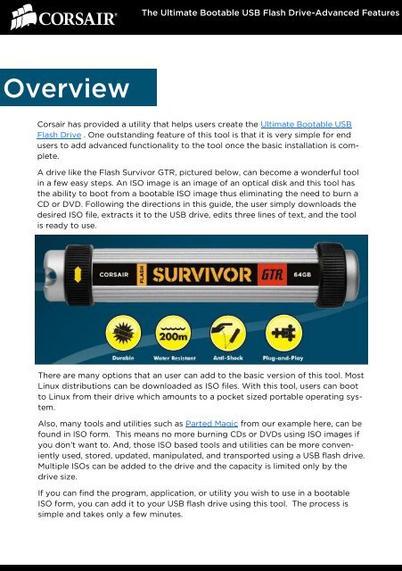 The Ultimate Bootable USB Flash Drive - Advanced Features - Corsair