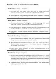 Diagnostic Criteria for Psychosomatic Research (DCPR) - Karger