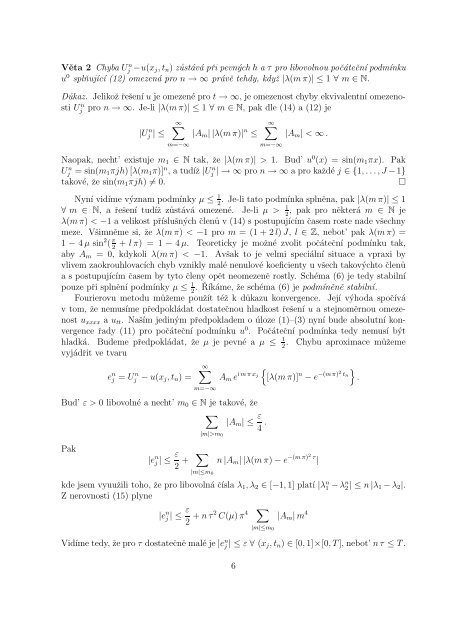 PribliznÃ© a numerickÃ© metody 1 1 ParabolickÃ© rovnice v jednÃ© ...