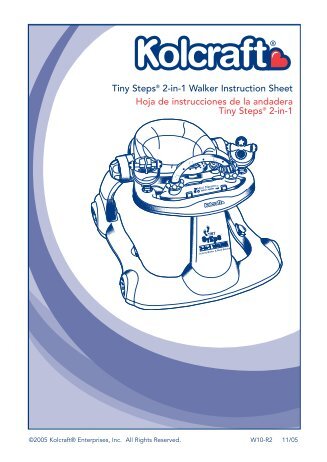 Tiny Steps® 2-in-1 Walker Instruction Sheet Hoja de instrucciones ...