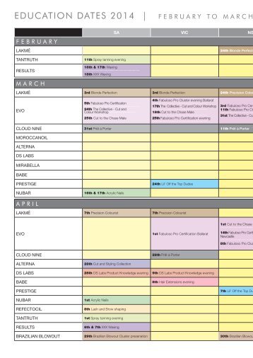 EDUCATION DATES 2014 |