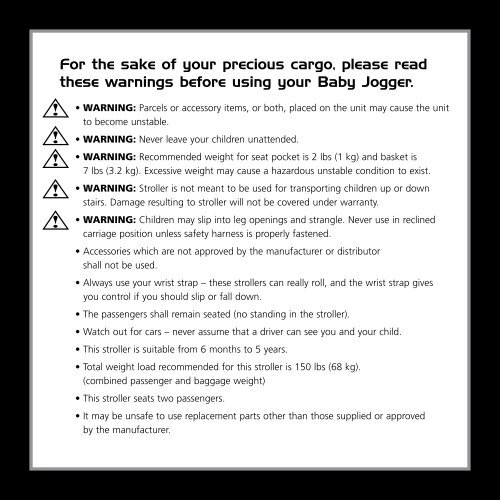 Baby Jogger Performance Double USA.pdf - pramfix