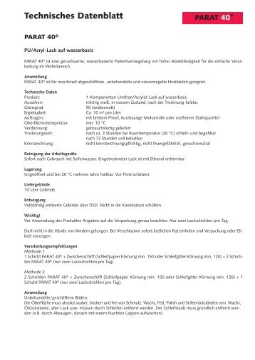 Technisches Datenblatt PARAT 40.pdf - Karls Parkett