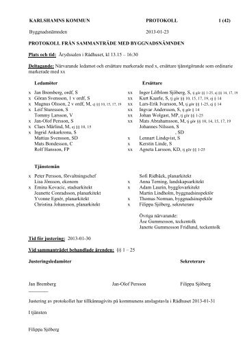 BN protokoll 2013-01-23 - Karlshamn