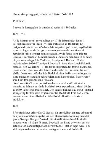 Hamn, skeppsbryggeri, rederier och fiske 1664-1997 ... - Karlshamn
