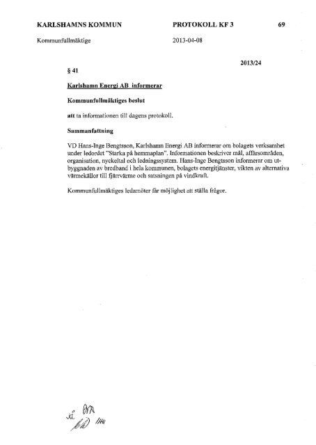 Protokoll KF 130408 - Karlshamn
