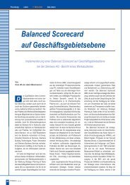 Balanced Scorecard auf GeschÃ¤ftsgebietsebene bei der Siemens ...