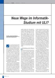 Neue Wege im Informatik- Studium mit ULI? - Karlsruher Transfer