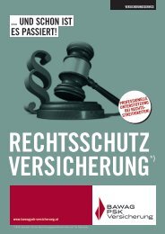 Flyer Rechtsschutzversicherung - BAWAG PSK Versicherung