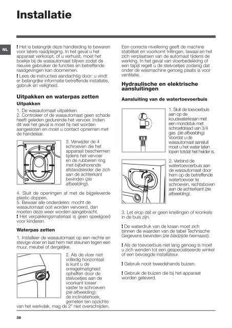 Instructions for use - Hotpoint