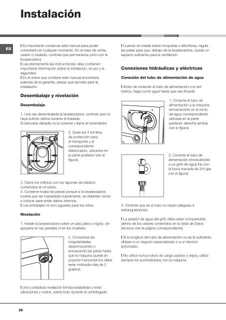 Instructions for installation and use - Hotpoint