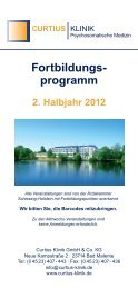 Fortbildungs- programm 2. Halbjahr 2012 - bei der Curtius Klinik