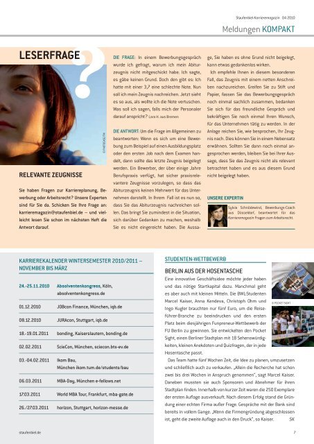 Ausgabe 4/2010 - Karrieremagazin.net