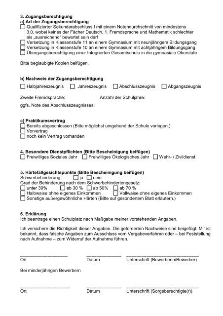 Anmeldeformular FOS - Konrad Adenauer Realschule Landau