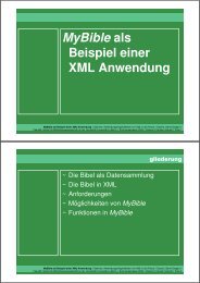 MyBible als Beispiel einer XML Anwendung - Karsten Schuldt