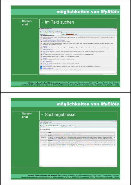 MyBible als Beispiel einer XML Anwendung - Karsten Schuldt