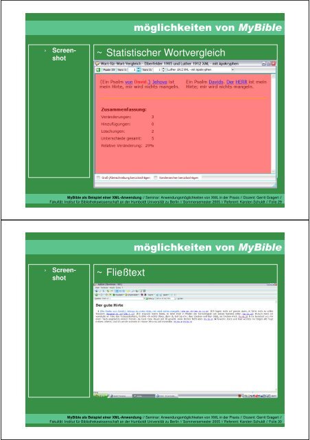 MyBible als Beispiel einer XML Anwendung - Karsten Schuldt