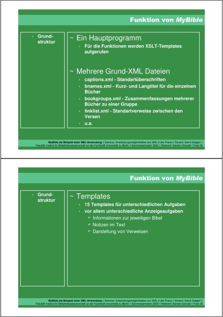 MyBible als Beispiel einer XML Anwendung - Karsten Schuldt