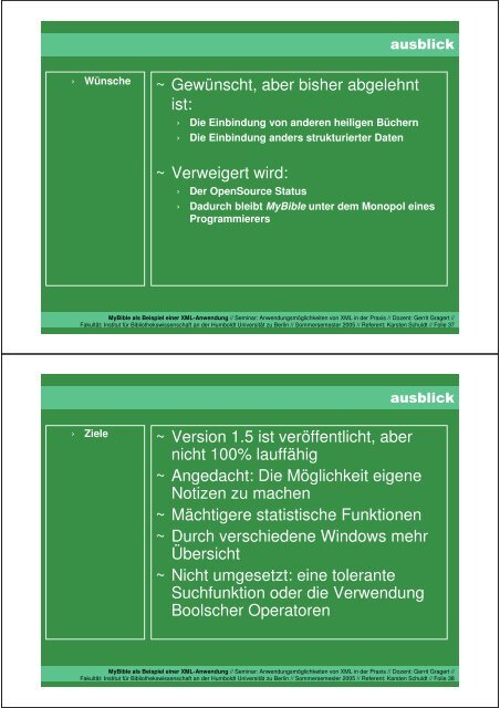 MyBible als Beispiel einer XML Anwendung - Karsten Schuldt