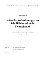 Aktuelle Anforderungen an Schulbibliotheken in ... - Karsten Schuldt