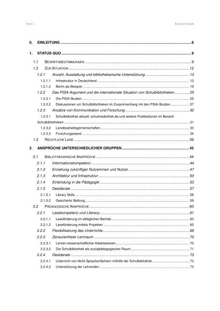 Aktuelle Anforderungen an Schulbibliotheken in ... - Karsten Schuldt