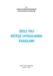 2011 Yılı Bütçe Uygulama Talimatı - tarımsal alt yapı ve arazi değe