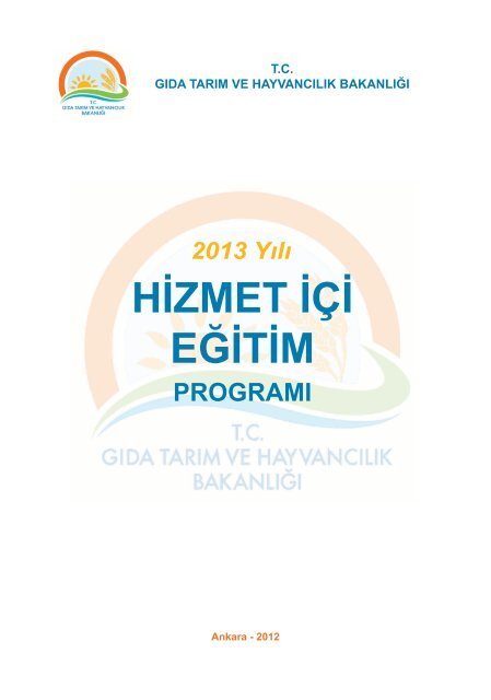 2013 Yılı Hizmetiçi Eğitim Kitapçığı ve Programı - Kartal İlçe Gıda ...