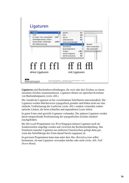 Computergrafik: Typografie und Layout - ETH ZÃ¼rich