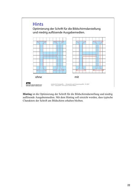Computergrafik: Typografie und Layout - ETH ZÃ¼rich