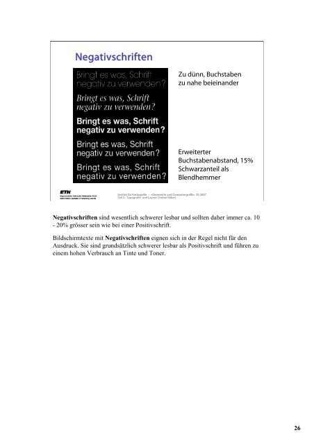 Computergrafik: Typografie und Layout - ETH ZÃ¼rich