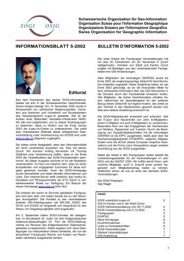 SOGI-Infoblatt 5/2002 - Schweizerische Gesellschaft fÃ¼r Kartographie