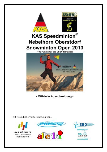 Offizielle Ausschreibung KAS Speedminton® Nebelhorn Oberstdorf ...