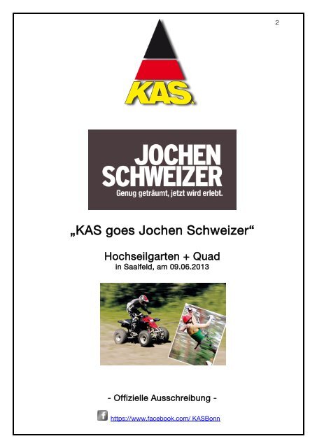 Offizielle Ausschreibung "Hochseilgarten & Quad" - KAS