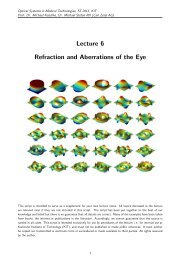 Lecture 6 Refraction and Aberrations of the Eye - M.Kaschke