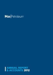 AnnUAL REPORT & AccOUnTs 2012 - Max Petroleum