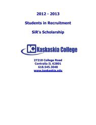 Students in Recruitment Scholarship - Kaskaskia College