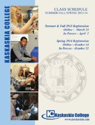 Class Schedule 1 Summer Fall 13 - Kaskaskia College