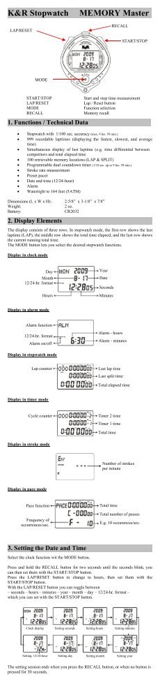 K&R Stopwatch MEMORY Master .